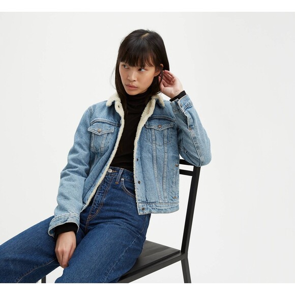LEVIS Original Sherpa Trucker Jacket Sz‎ Small - Picture 1 of 6